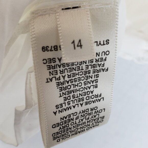 Rebecca Taylor Broomstick Peplum Blouse Flutter Sleeves in Lyria White size 14/L - Picture 13 of 16